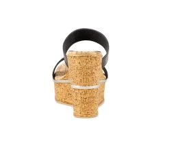 Women's Love And Liberty Brooklyn Platform Wedge Sandals Black Leather -GC shoes Shop 5 200