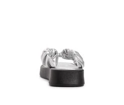 Women's MUK LUKS Club Maimi Platform Flip Flops Silver -GC shoes Shop 5 249