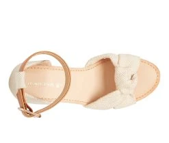 Women's Madden Girl Colette Platform Wedge Sandals Oatmeal Multi -GC shoes Shop 5 271