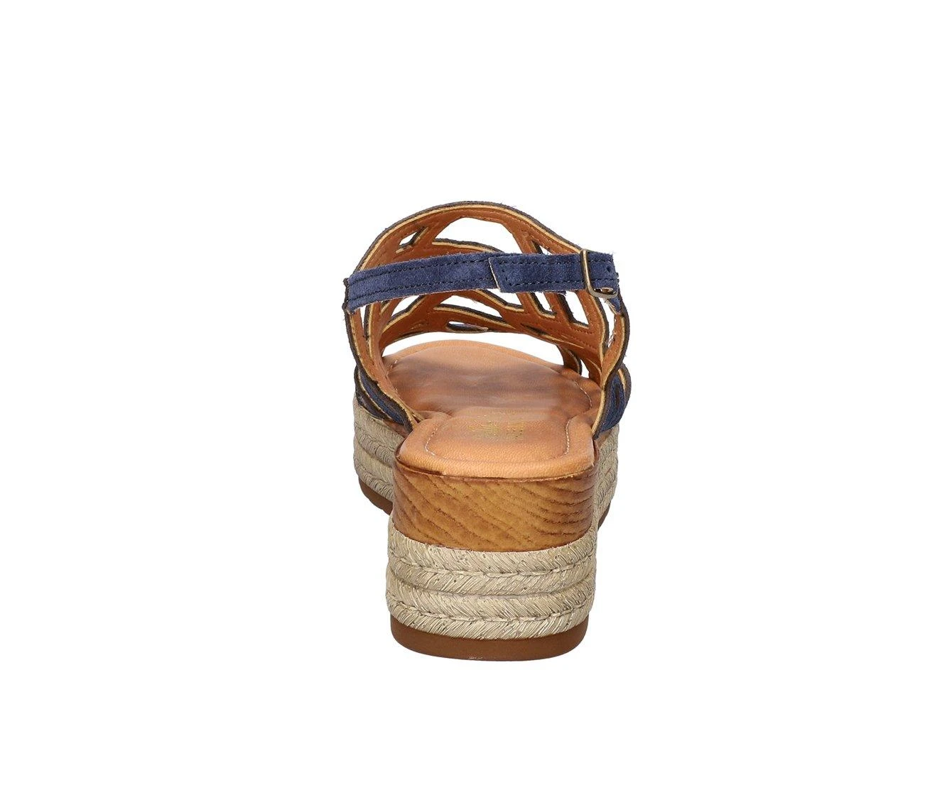 Women's Bella Vita Italy Zip Wedge Sandals Navy Suede 6 Women's Bella Vita Italy Zip Wedge Sandals Navy Suede - Image 6