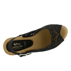 Women's SPRING STEP Abigail Wedge Sandals Black -GC shoes Shop 5 341