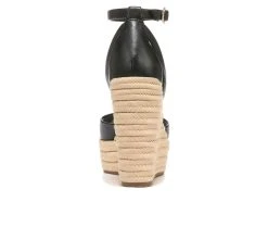 Women's Franco Sarto Paige Espadrille Platform Wedges Black -GC shoes Shop 5 384