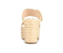 Women's Franco Sarto Costa Heeled Dress Sandals Natural -GC shoes Shop 5 435