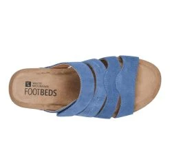 Women's White Mountain Fame Footbed Sandals Denim Blue -GC shoes Shop 5 46