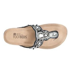 Women's White Mountain Bountiful Wedge Footbed Sandals Black -GC shoes Shop 5 49