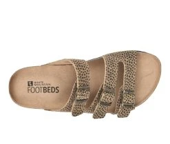 Women's White Mountain Greatest Footbed Sandals Tan/E-Print -GC shoes Shop 5 50