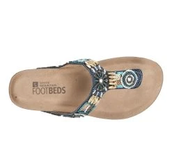 Women's White Mountain Brilliant Wedge Footbed Sandals Navy -GC shoes Shop 5 6