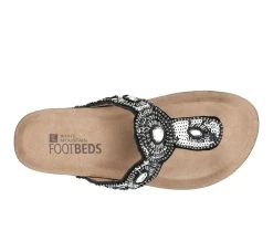 Women's White Mountain Blast Wedge Footbed Sandals Black -GC shoes Shop 5 70