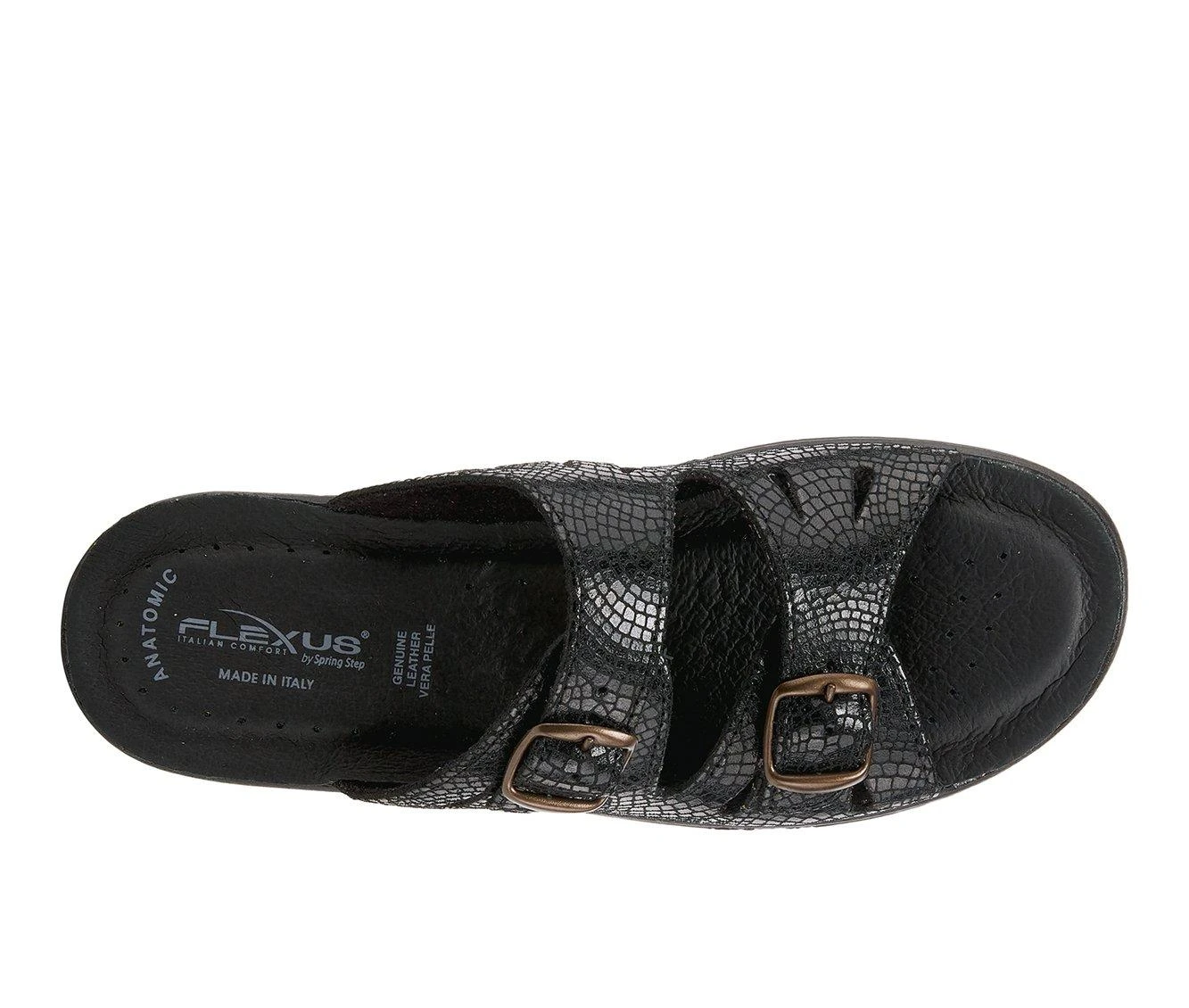 Women's Flexus Becca-Snake Sandals Black Suede 6 Women's Flexus Becca-Snake Sandals Black Suede - Image 6