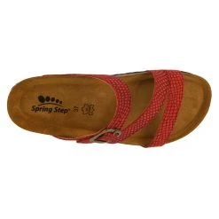 Women's SPRING STEP Flossie Footbed Sandals Red -GC shoes Shop 5 83
