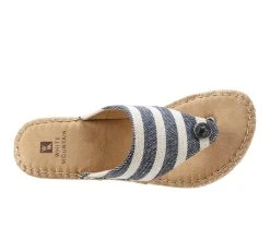 Women's White Mountain Beachball Wedge Sandals New Navy/Stripe -GC shoes Shop 5 832