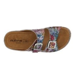 Women's Flexus Delphis Footbed Sandals Navy Multi -GC shoes Shop 5 9